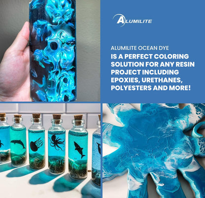 Alumilite Liquid Color Dye (Ocean Blue, 1 oz) Highly Concentrated Tint for Casting Resin, Polyester, and Urethane - Ideal for Clear, Translucent, or Opaque DIY Arts & Crafts, Beginners & Professionals