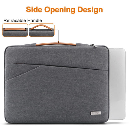 TECOOL 14 Inch Laptop Sleeve Protective Case for 14 Inch HP Lenovo Dell Acer Notebook Chromebook, 15'' MacBook Air M4 M3 M2, Waterproof Computer Case Bag with Handle and Pockets, Dark Grey