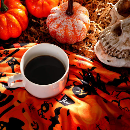 Halloween Fabric 1 Yard Ghost Pumpkin Cats Pattern Halloween Orange Printed Fabric for Sewing Quilting Apparel Crafts Home Decor Supplies (1 Piece)