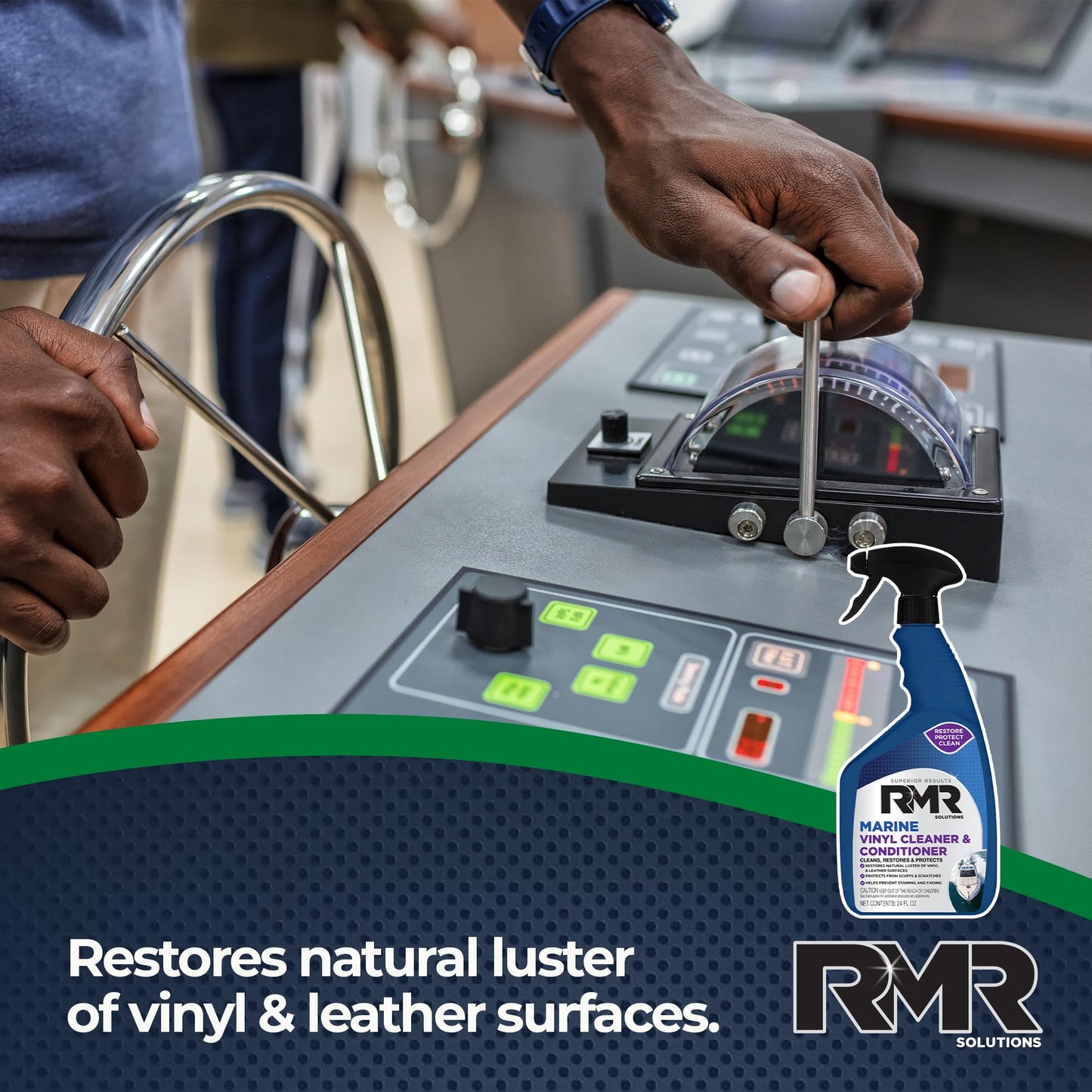 RMR Marine Vinyl Protector, Condition, Clean, & Protect Vinyl, Plastic, & Leather, Multi-Surface Boat, Car, & RV Cleaner & Stain Remover