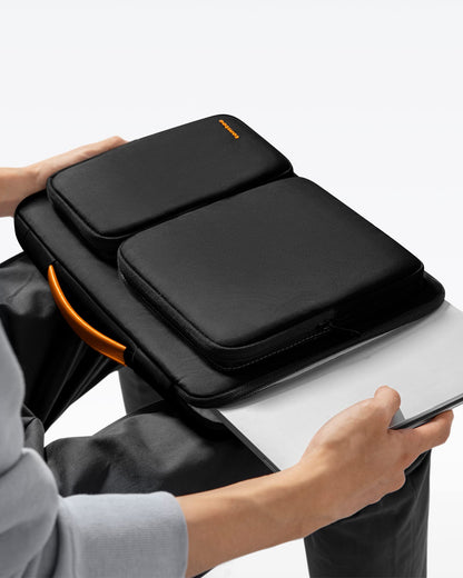 tomtoc Rugged Laptop Case Sleeve 13 Inch for MacBook Air M4 M3, 360°Protective MacBook Air 13 Inch Case, Waterproof Laptop Sleeve with Space for Charger & Mouse, Daily Essential for Surface Pro/iPad