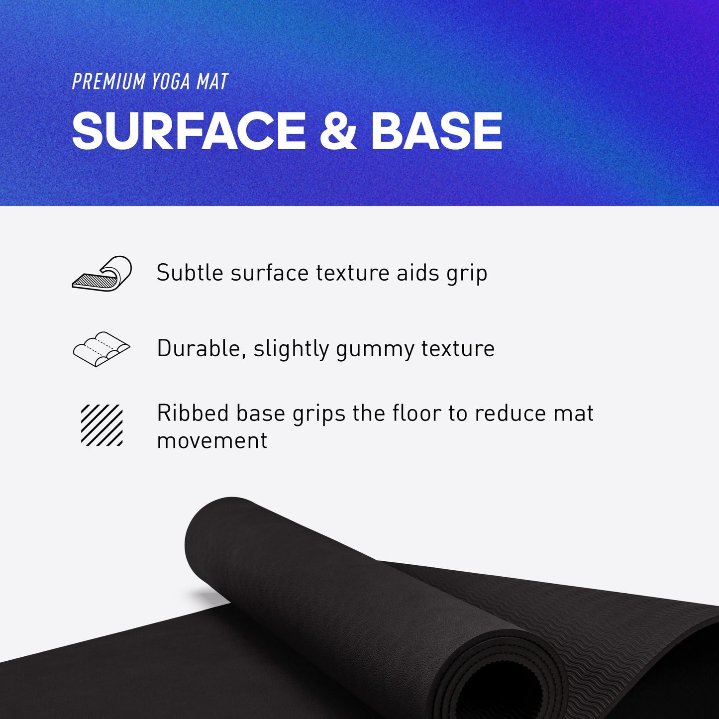 adidas Premium Yoga Mat, Firm-Density Workout Mat, 5 mm