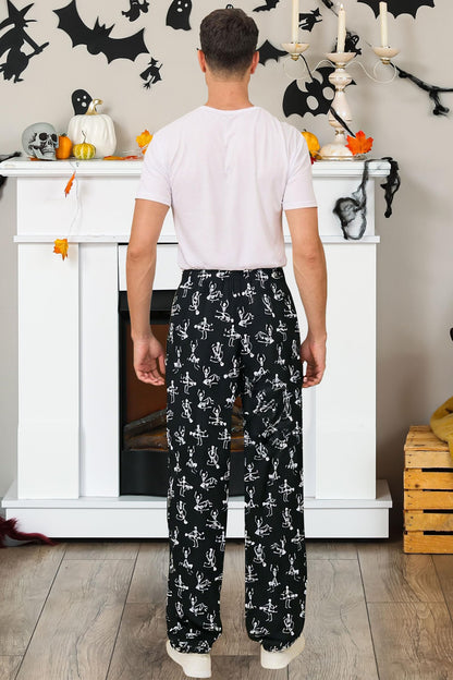 Mens Pajama Pants Christmas Multicolor Ugly Skull Atterned Bottoms Bright Colors Unique Designer Loungewear for Colleage University Theme Parties Halloween