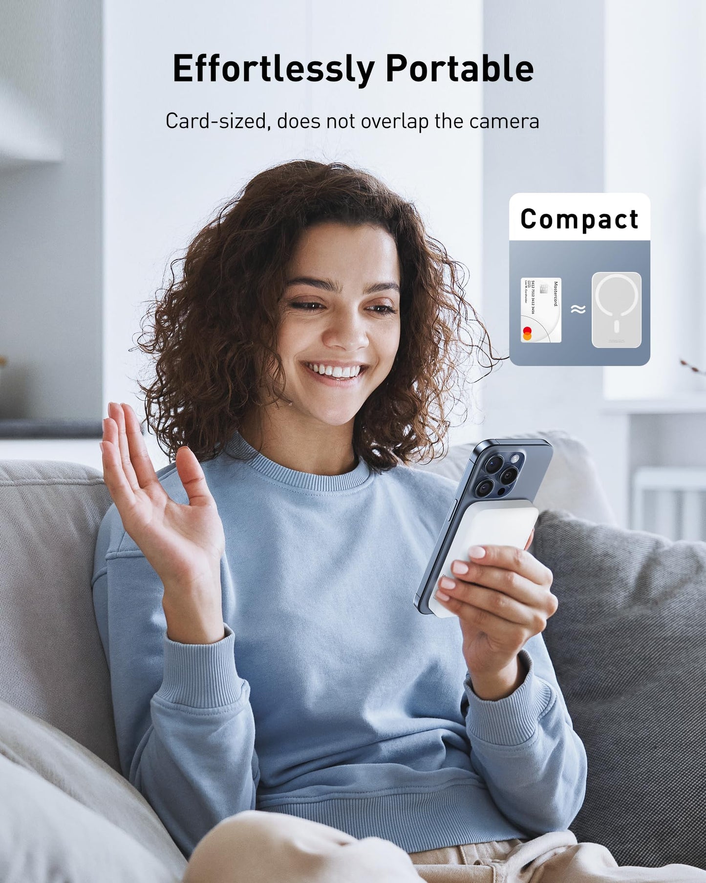 Baseus Magsafe Portable Charger for iPhone, 10,000mAh 15W Magnetic Power Bank, Qi2 Certified Fast Charging Wireless Battery Pack, 22.5W USB-A & 20W USB-C for iPhone 17/16/15/14/13/12, 2025 Version