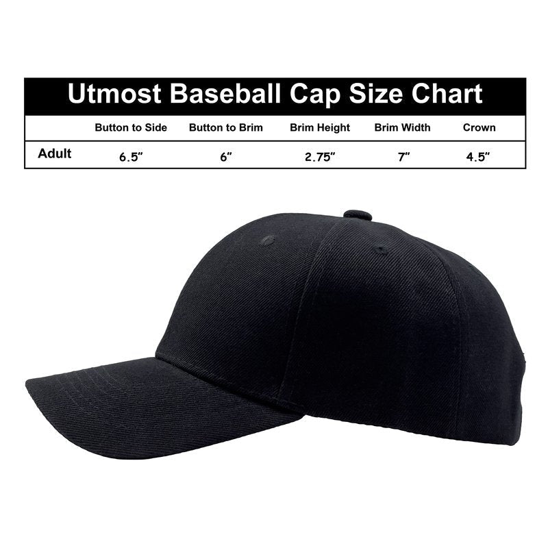 Utmost Structured Baseball Cap with Adjustable Closure - Performance Hat for Outdoor Activities (1pc Black)