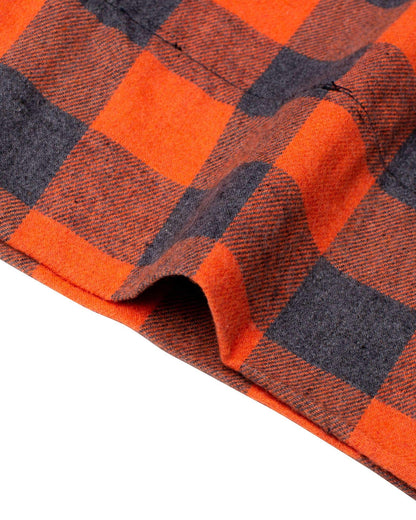 Alimens & Gentle Mens Heavyweight Flannel Plaid Pajama Pants 100% Cotton Sleep Lounge Pant Orange Grey Medium