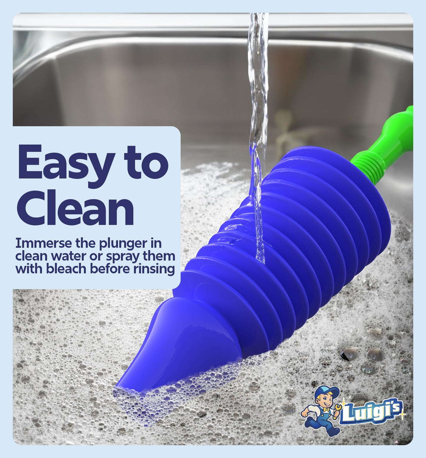Luigi's World's Best Toilet Plunger - Plunger Toilet Unblocker Heavy Duty - Plungers for Unblocking - Unique Strongest Unblocker Tool - Plungers for Unblocking - Clog Remover Tool