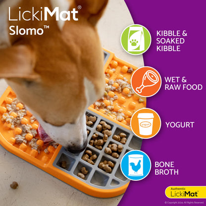 Lickimat Slomo, Dog Slow Feeders Lick Mat, Boredom Anxiety Reducer; Perfect for Food, Treats, Yogurt, or Peanut Butter. Fun Alternative to a Slow Feed Dog Bowl, Turquoise