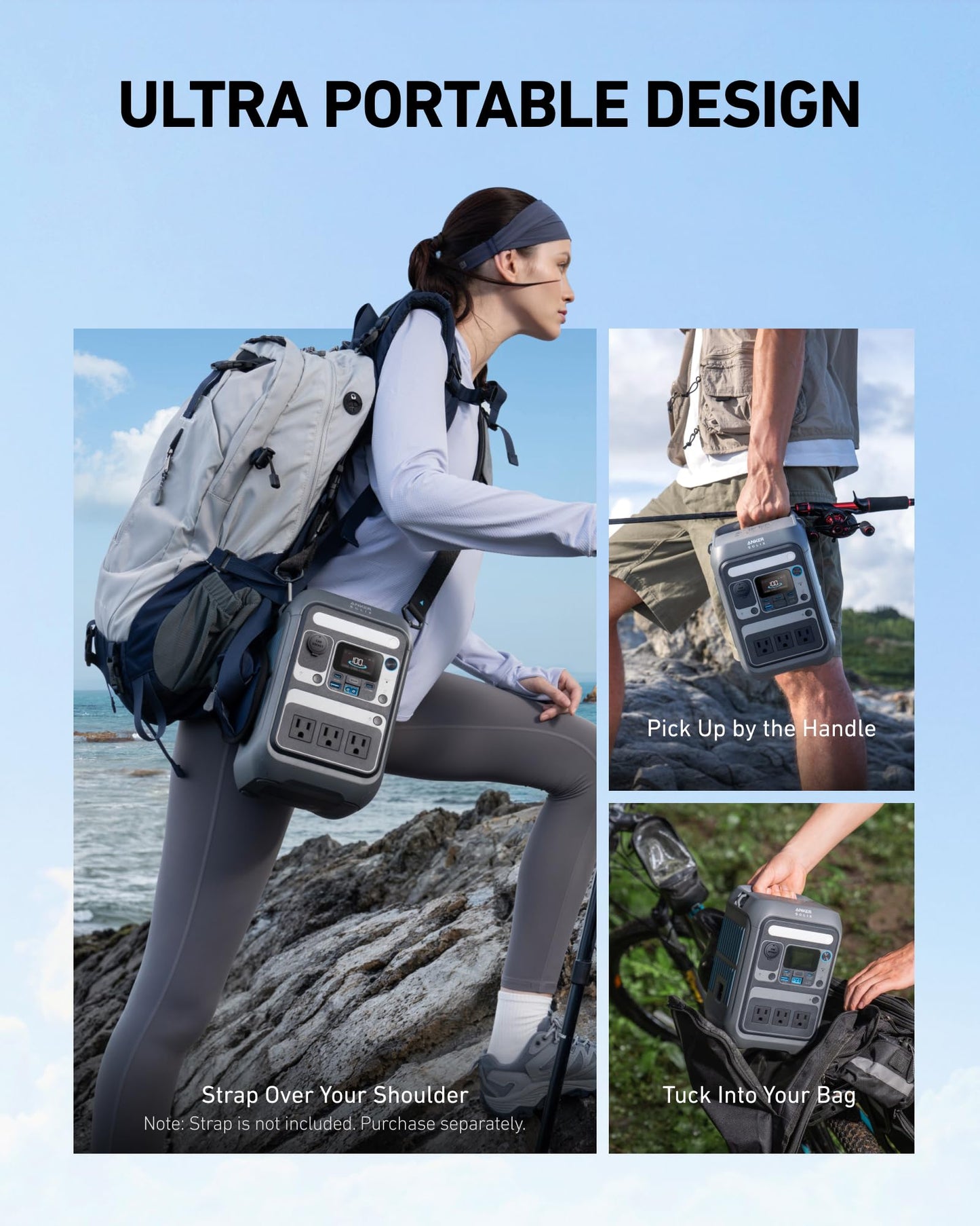 Anker Solar Generator SOLIX C300 with 60W Solar Panel, 288Wh Portable Power Station, 300W (600W Surge), LiFePO4 Battery, 140W Two-Way Fast Charging, for Outdoor Camping, Traveling, and Emergencies