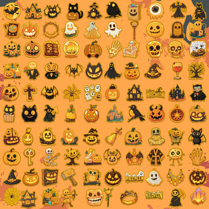 200 PCS Halloween Stickers, Pumpkin Sticker, Non-Repeating Vinyl Waterproof Holiday Party Stickers for Kids & Adults, Halloween Party Favors, Trick or Treat Crafts & Gifts