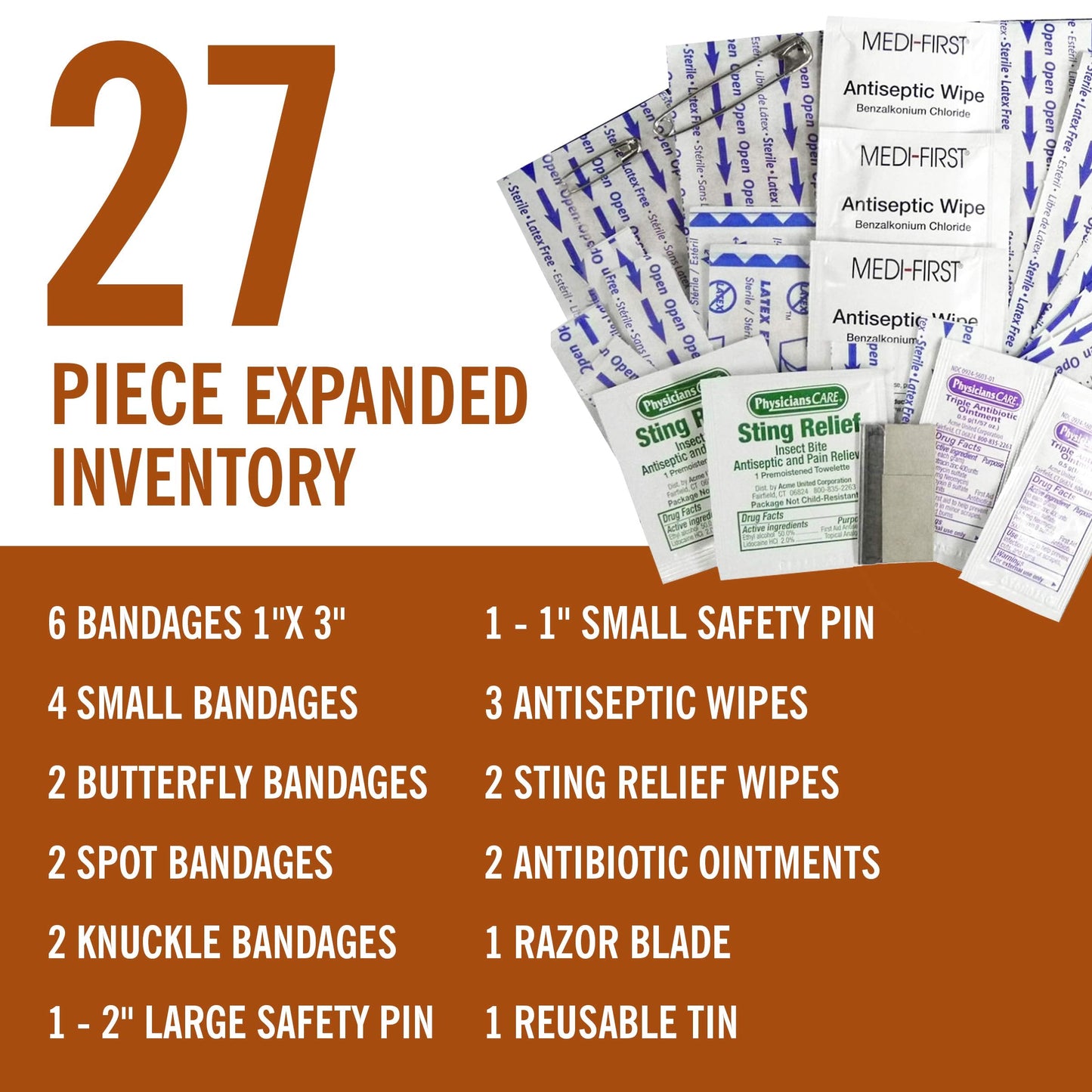 Coleman All Purpose Mini First Aid Kit, 27-Piece Assortment for Emergency Kit, Travel-Friendly, Latex-Free Bandages and More