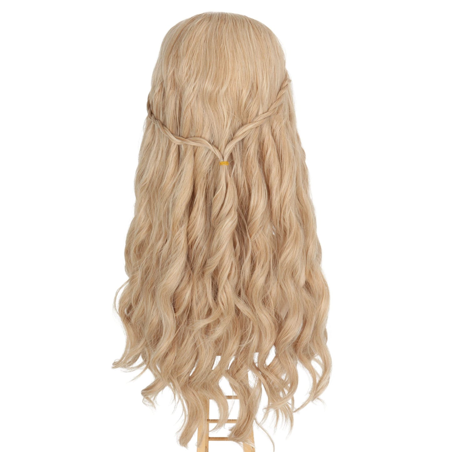 Miss U Hair Long Blonde 70s Hippie Wigs for Women Elf Princess Bride Wig Renaissance Long Wavy Halloween Costume Wig