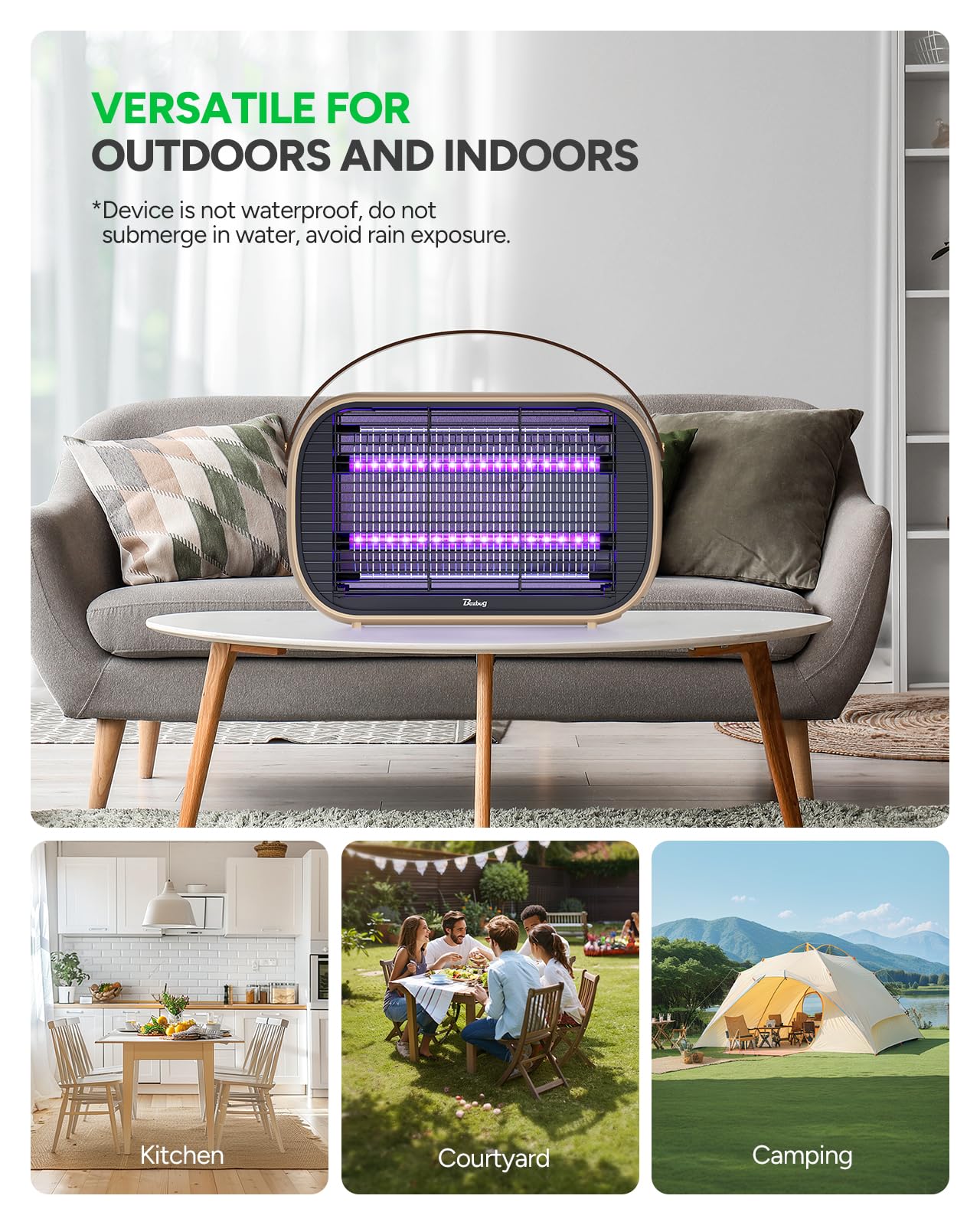 Buzbug LED Bug Zapper Outdoor Indoor, Durable 10 Years Lifespan Lamp,Portable Camping Mosquito Zapper, Fly Trap Mosquito Trap-MA015C