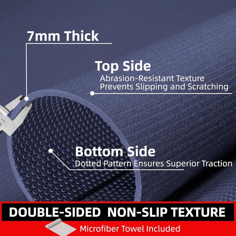 Large Exercise Mat for Home Workout - Extra Thick 7mm High-Density Gym Mat | Multiple Sizes Available