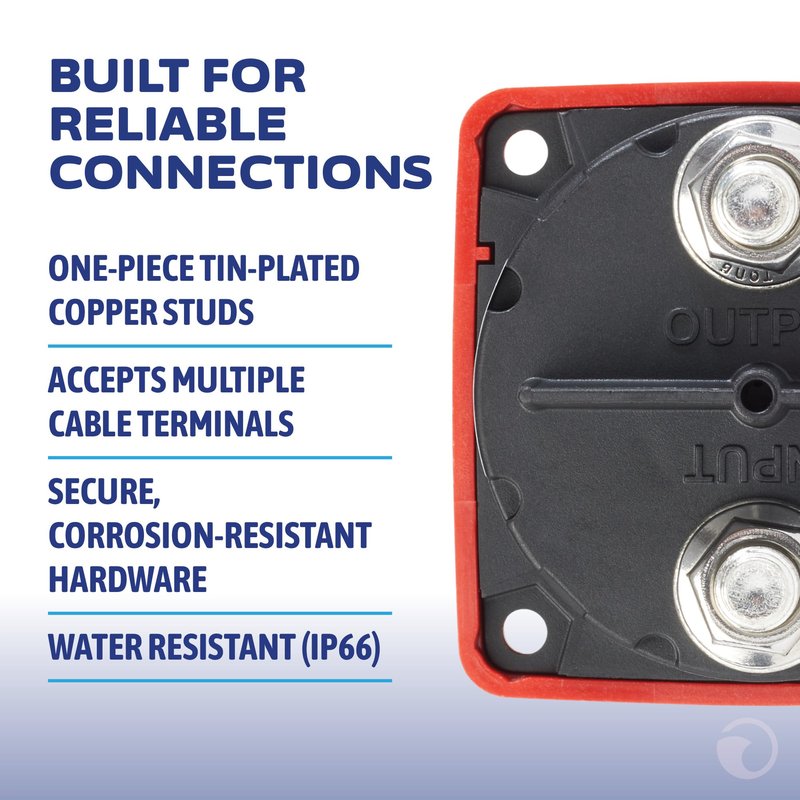 Blue Sea Systems m-Series Battery Switch ON/OFF with Knob, 6006, Red