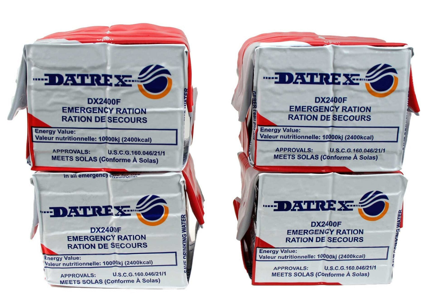 Datrex Emergency Survival 2400 Calorie Food Ration Bar (Pack of 4), 48 Bars