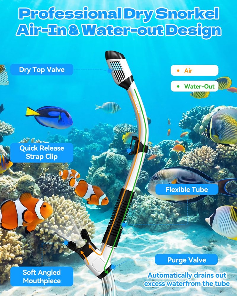 Aegend Snorkel Diving Mask for Adult Men Women – Diving Goggles Anti-Fog Tempered Glass Lens | for Adult Snorkeling, Swimming & Diving Gear (Black & White-2 Pack)