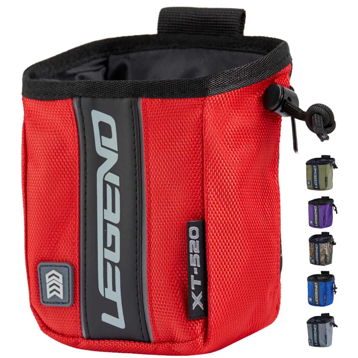 LEGEND XT520 Quick Release Pouch & Finger Tab Bag - Interior Divider for Better Organization & Storage of Release Aids - Attaches to Standard 2" Belt - Quick Drawstring Closure (Red)