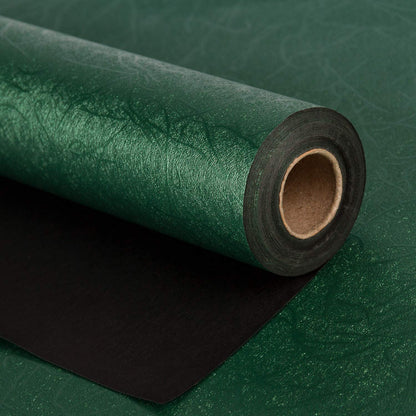 WRAPAHOLIC Green Wrapping Paper Roll - Mini Roll - 17 Inch x 16.5 Feet - Reversible Green and Black for Christmas, Birthday, Wedding, Baby Shower
