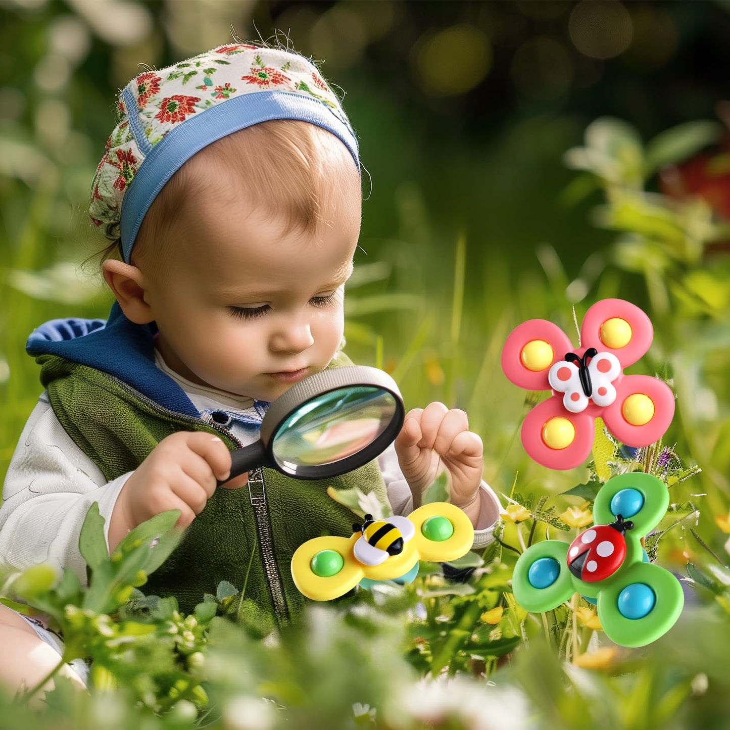 ALASOU 3PCS Suction Cup Spinner Toys for 1 Year Old Boy Girl|Spinning Top Baby Toys 12 18 Months|1 2 Year Old Boy Birthday Gift|Baby Bath Toy for Kids Ages 1-3|Sensory Toy for Toddlers 1-3