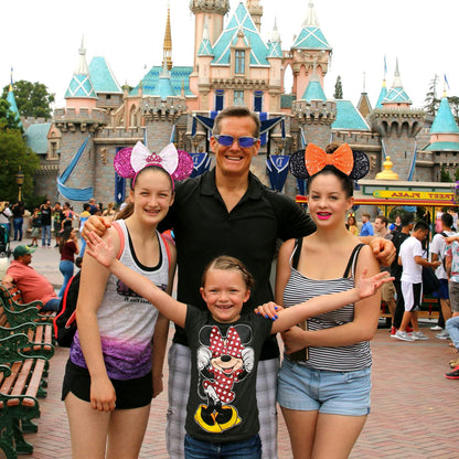 FANYITY Mouse Ears, Sequin Mouse Ears Headband for Girls Women Halloween Birthday Party (Orange Bow)