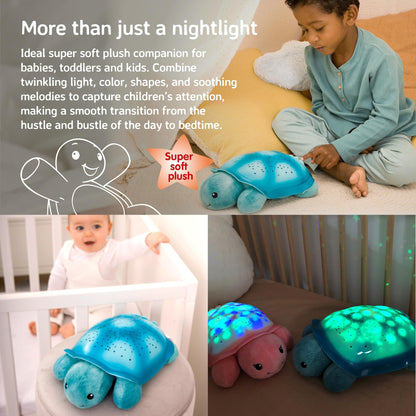 Cloud b Twinkling Twilight Turtle Aqua , Galaxy Projector Night Light & White Noise Machine Baby Soothing | 8 Constellations, 2 Melodies, 3 Colours | Starry Kids Night Light Comfort for Mums & Parents