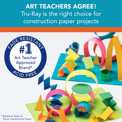 Tru-Ray Construction Paper P103031, 10 Classic Colors, 9" x 12", 50 Sheets