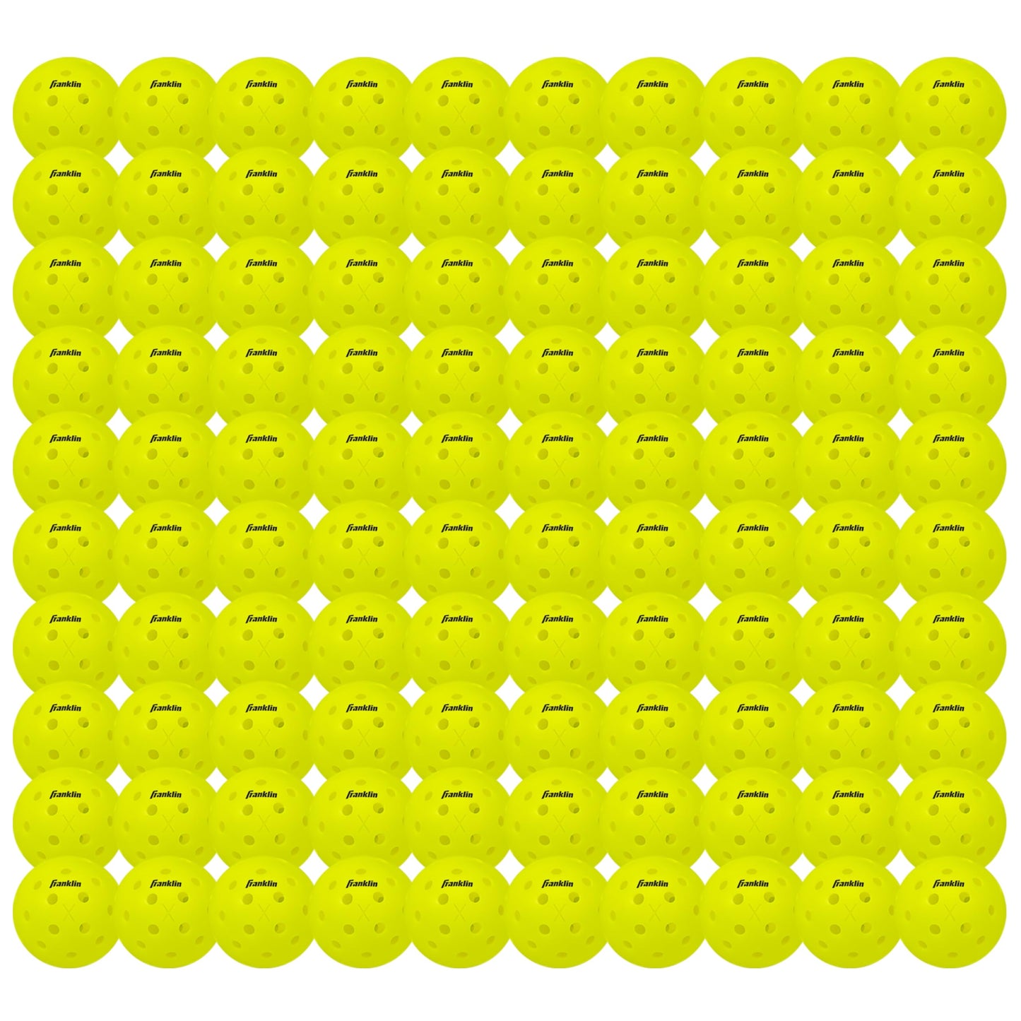 Franklin Sports Outdoor - X-40 Pickleball Balls - USA Pickleball (USAPA) Approved - 100 Bulk Pack Outside Pickleballs - Yellow - US Open Ball