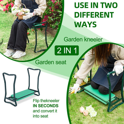 Backyard Expressions Garden Kneeler - Multi-Functional Gardening Seat and Kneeler
