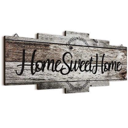 Jetec Home Sweet Home Sign, Rustic Wood Room Wall Decor, Farmhouse Plaque Wall Hanging Wooden Sign for Bedroom, Living Room, Wedding Decor(Gray)