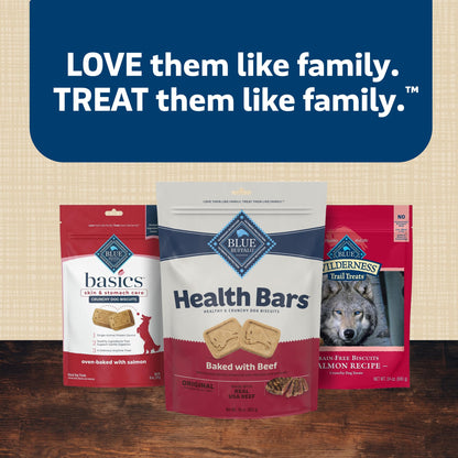 Blue Buffalo Health Bars Crunchy Dog Biscuits, Variety Pack, Bacon, Egg & Cheese, Apple & Yogurt, Pumpkin & Cinnamon, 16-oz Bags