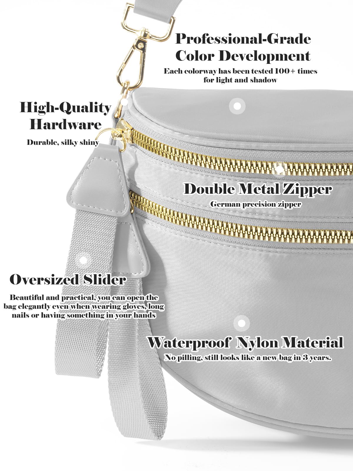 Pure Colour Crossbody Bag Bum Bag for Women,Spacious Purse Fanny Packs Belt Bag,Oversized Bum Bag (Colour Bum Bag-Beige)