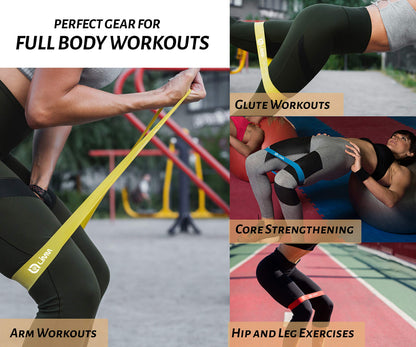Fittest Pro by Limm Resistance Bands for Legs and Butt, Fabric Exercise Loop Bands Yoga, Pilates, Rehab, Fitness and Home Workout, Strength Bands for Booty