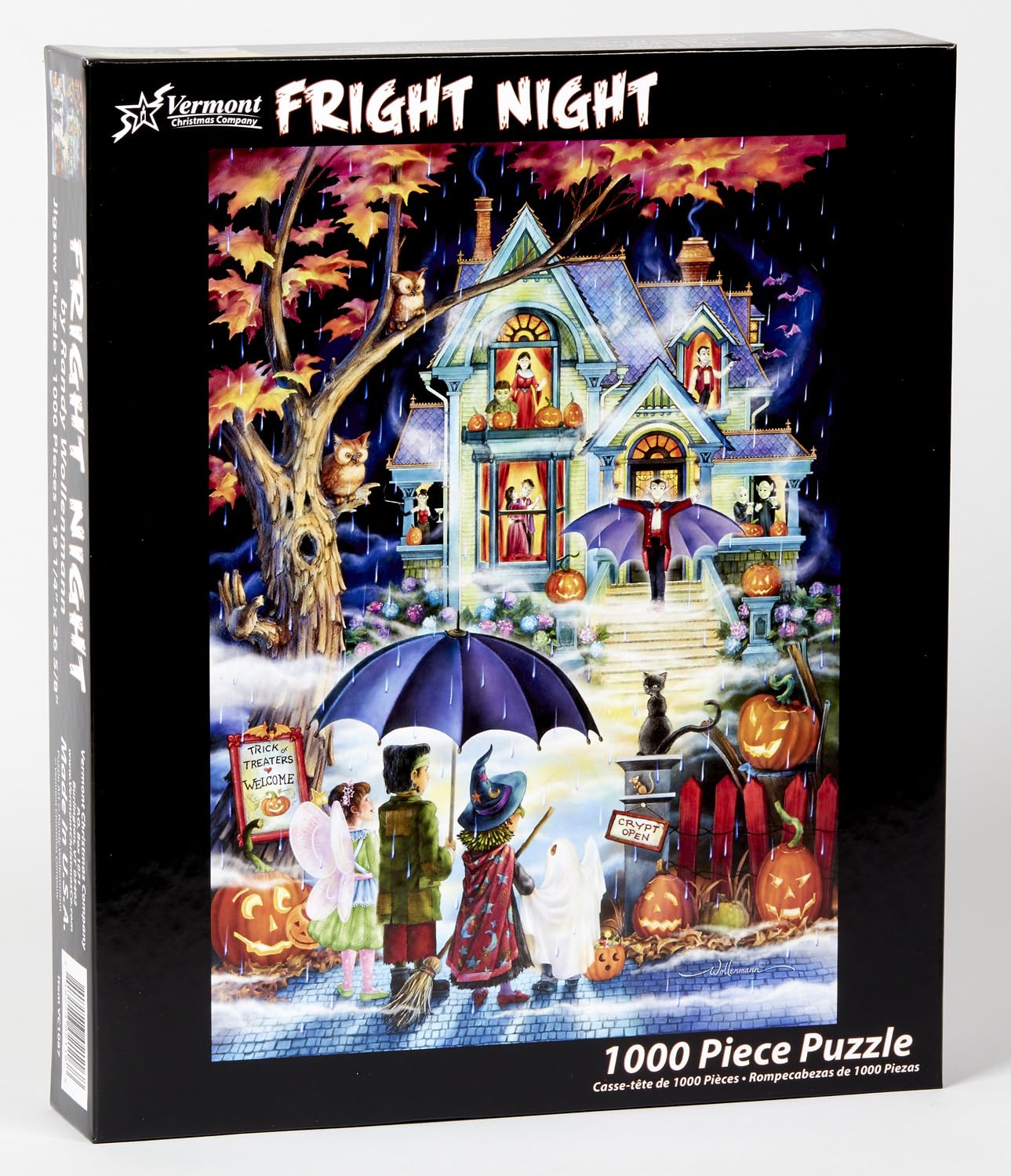 Halloween Puzzle - 1000 Pieces Jigsaw for Adults, Haunted House Vampire Design, Durable Construction, Stress Relieving Activity with Missing Piece Guarantee - VCC Quality Halloween Puzzles