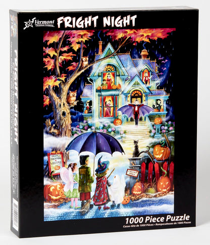 Halloween Puzzle - 1000 Pieces Jigsaw for Adults, Haunted House Vampire Design, Durable Construction, Stress Relieving Activity with Missing Piece Guarantee - VCC Quality Halloween Puzzles