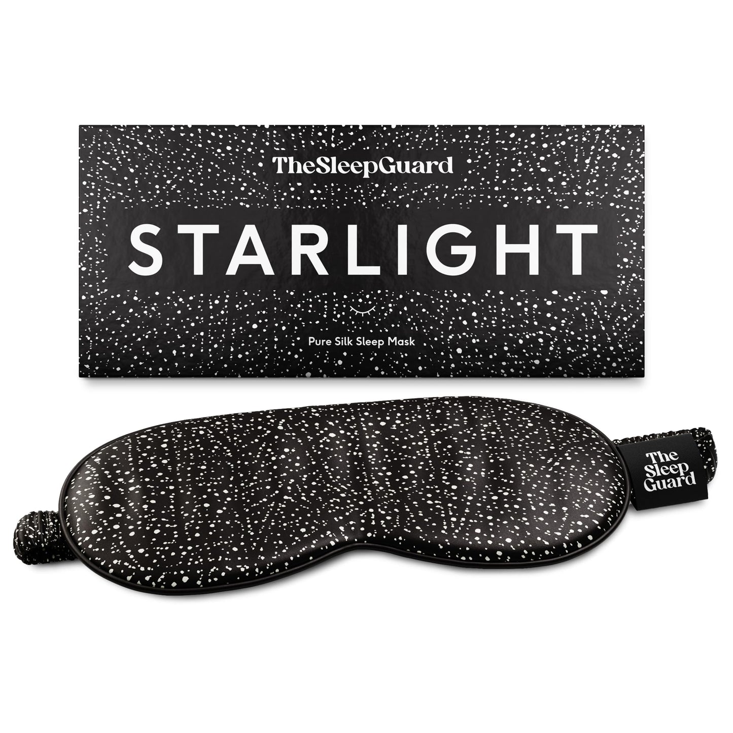 TheSleepGuard Pure Silk Sleep Mask [100% 6A Mulberry Silk, 22 Momme] Light Blocking Travel Essentials. Eye Masks for Sleeping. Black Oeko-Tex Blindfold. Eye Covers for Men & Women