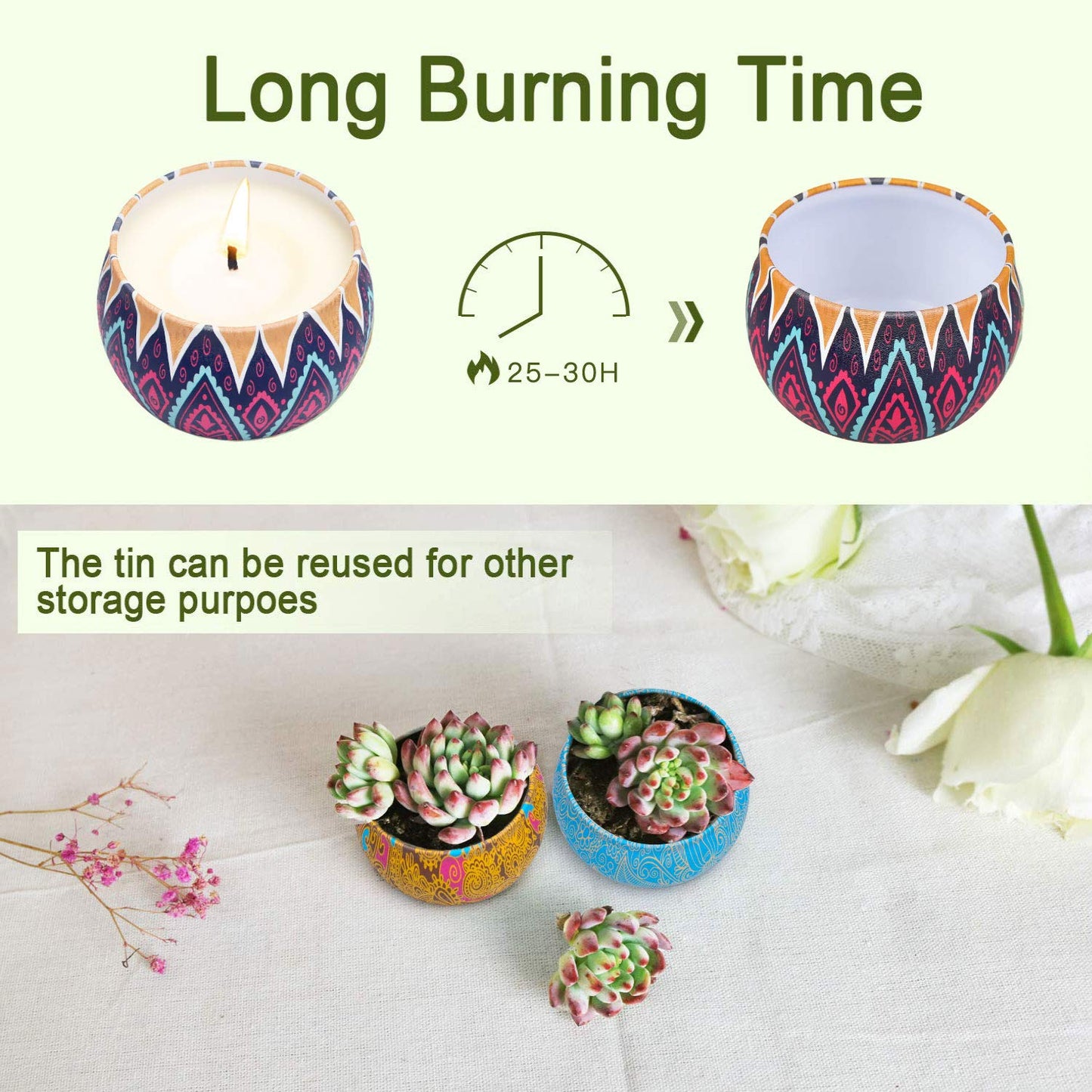YMing Scented Candles Gifts for Women, 5.65 oz Large Aromatherapy Candles, Scented Candles Gift Set, Real Soy Wax Portable Travel Tin Candle, 4 Pack Metal, Birthday Gifts for her, Christmas