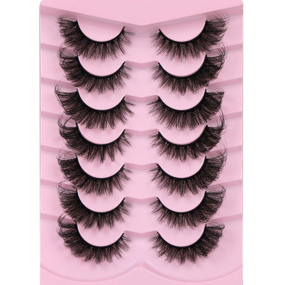Mink Lashes Full False Eyelashes Wispy Cat Eye Lashes Strip 20MM Fox 8D Dramatic Pack 7 Pairs Fake Eyelashes by Ruairie