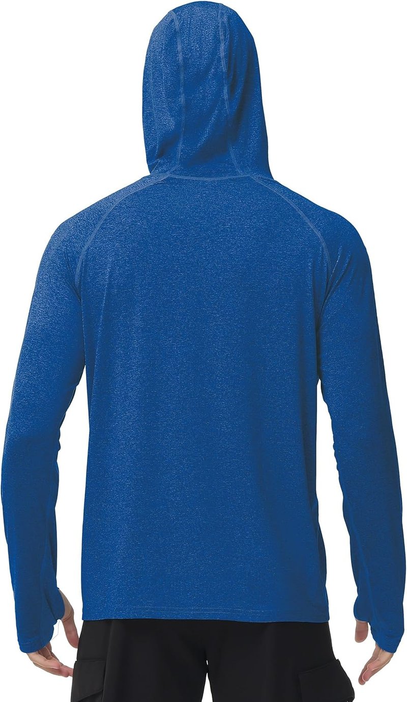 UPF 50+ Fishing Shirt for Men - Long Sleeve UV Sun Hoodie for Hiking, Running & Athletic Workouts | Lightweight & Breathable