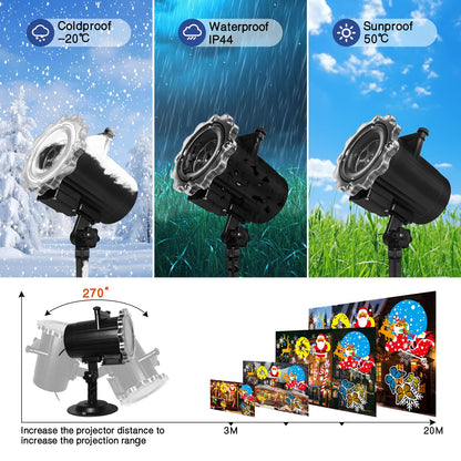 Halloween Decorations,MOSSNDAR 64 HD Patterns Halloween Christmas Projector Light Outdoor,Holiday Projector Light with RF Remote,Waterproof Landscape Lamp Projector for Garden Party,Xmas New Year Gift