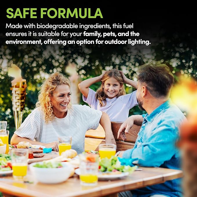 Smart Fuel Citronella Torch Fuel - Clean Burning, Biodegradable Formula with Extended Burn Time, Ideal for Oil Lamp, Tiki Torches for Outside Gatherings – 1 Gallon, Pack of 1