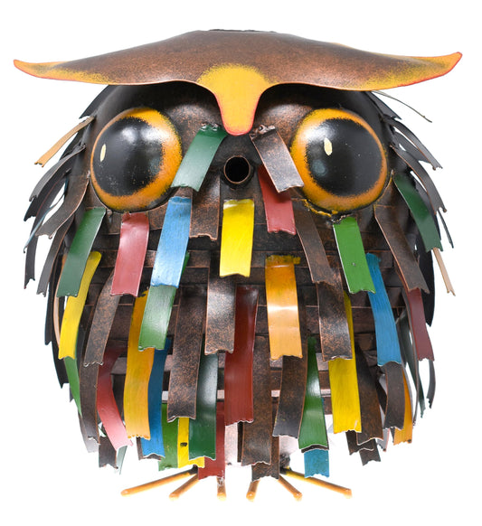 Gift Essentials GEBLUEG435 Spikey Owl Watering Can, Metal Owl Garden Decor
