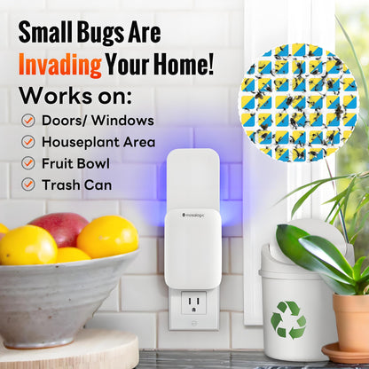 Mosalogic Fruit Fly Traps for Indoors Gnat Trap for House Indoor- 600 Sqft Protection Area UV Fly Insect Trapper for Fruit Flies，Gnat，Mosquito，and Other Flying Insect Plug in Bug Killer White