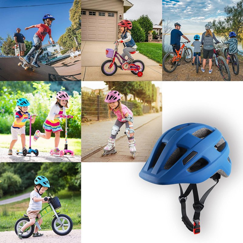 Kids Bike Helmet for Ages 1-8 Years, Adjustable Toddler Boys and Girls Helmets, Lightweight Child Infant Bicycle Cycling Scooter Sports Helmet XS, 48-50cm, Navy Blue