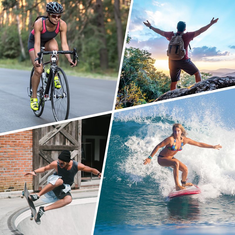 Hiicam Action Camera 4K 30FPS Waterproof Camera Underwater 131FT with EIS WiFi App Remote Control 64GB Card 170° Wide Angle Sports Helmet Bike Video Black