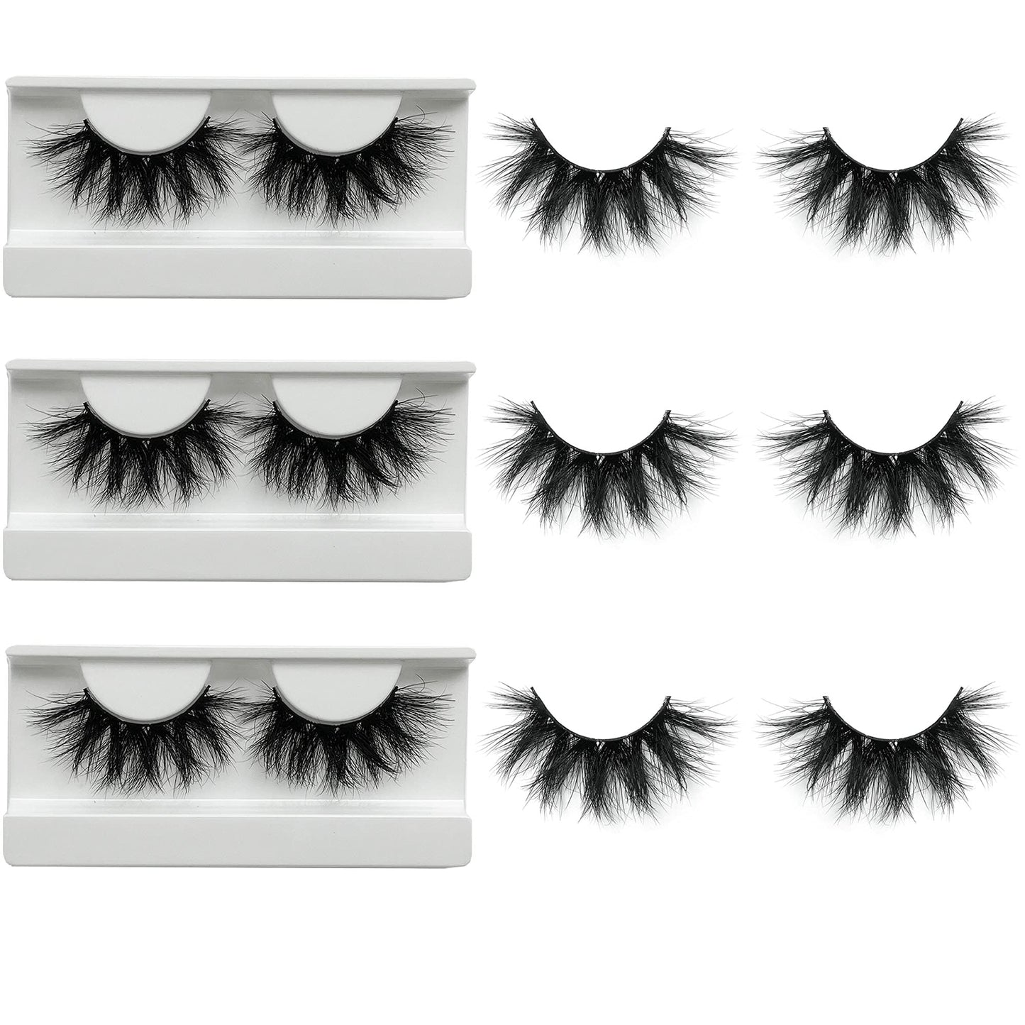 Mink Lashes Mikiwi Eyelashes, 5D Super Fluffy Long Dramatic Eyelashes, Thick HandMade Full Strip Lashes, Cruelty-Free Lash 20-22MM