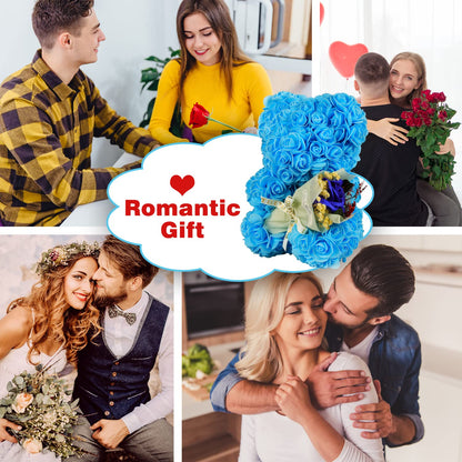 Valentines Day Gifts for Her Rose Bear for Women, Artificial Rose Teddy Bear Birthday Bouquet, Mother's Day Rose Gift, Perfect for Wife, Mom, Grandma (Rose Red)