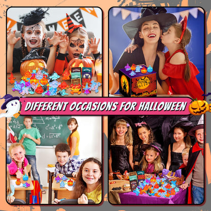84 PCS Halloween Pop Fidget Toys Pack, Party Favors Supplies for Kids 4-8 8-12, Relieves Stress Anxiety Toys Pop Keychain Bulk, Classroom Rewards