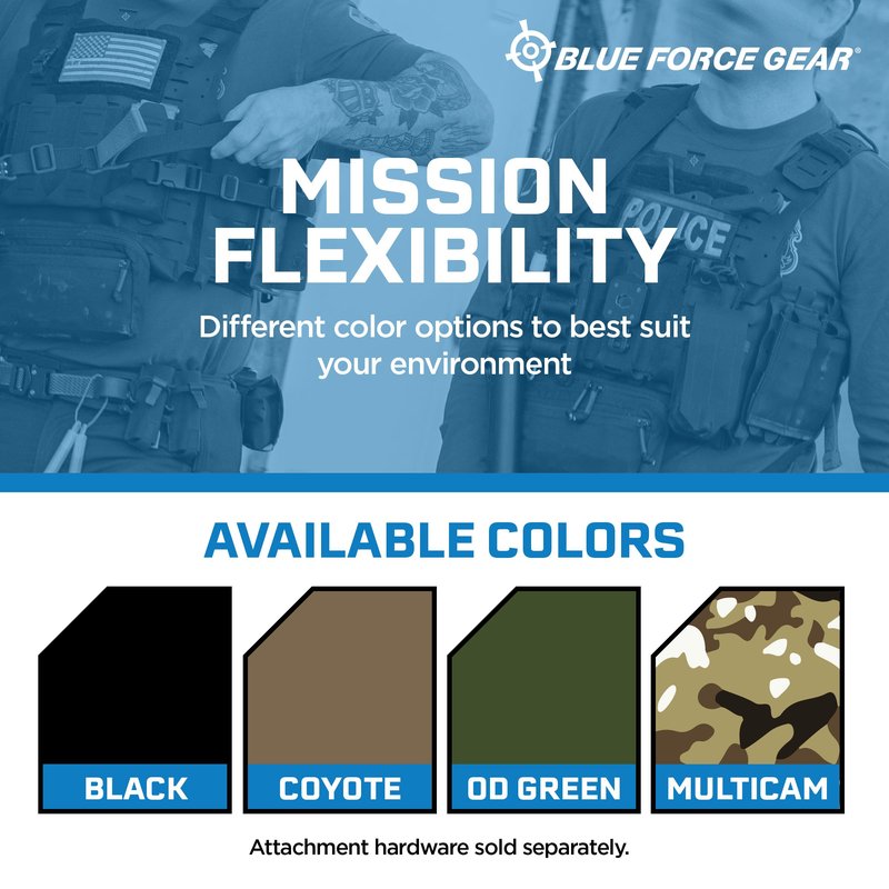 Blue Force Gear Vickers Padded Sling - 2-Point Tactical Rifle Sling - Nylon Hardware - Black