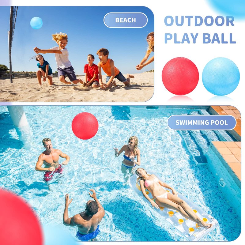 Civaner 2 Pack 5 Inch Dodgeball Balls Red & Blue Playground Dodgeballs Small Playground Ball for Kids Teens Adults PVC Gym Sports Ball for Outdoor Yoga Four Square PE Games Recess Exercise Play